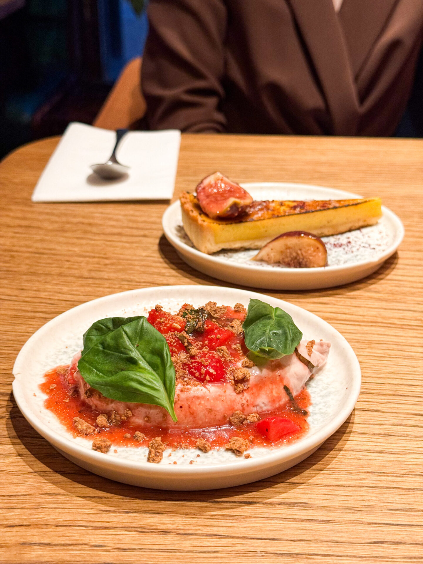 Deconstructed strawberry Eton mess dessert at Burnt Orange Brighton 