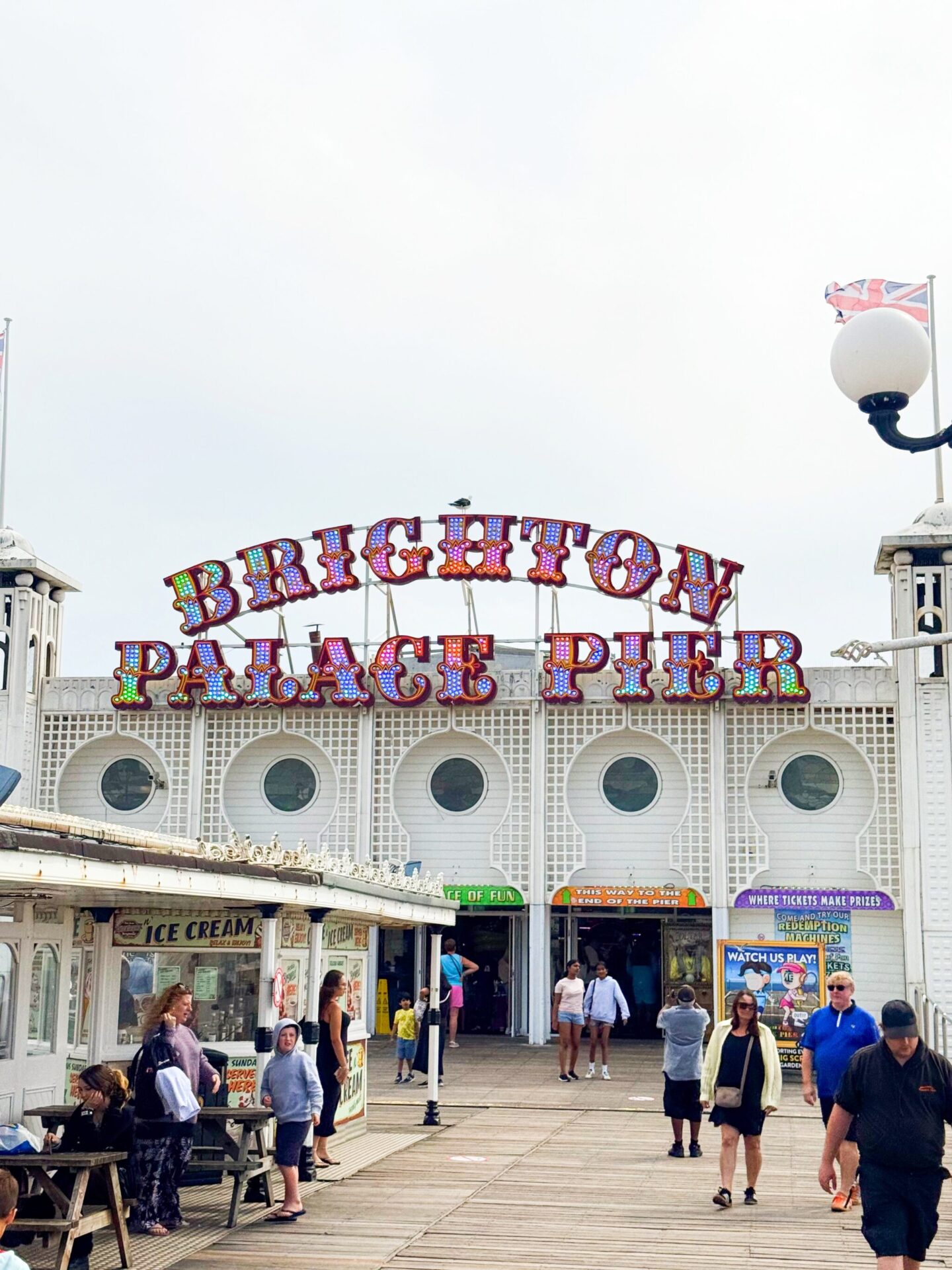 Walking along Brighton Pier during a one-night Brighton escape 